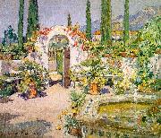 Colin Campbell Cooper A Santa Barbara Courtyard Spain oil painting reproduction